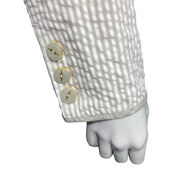 SANDRO Seersucker Striped Blazer - Picture 6 of 7